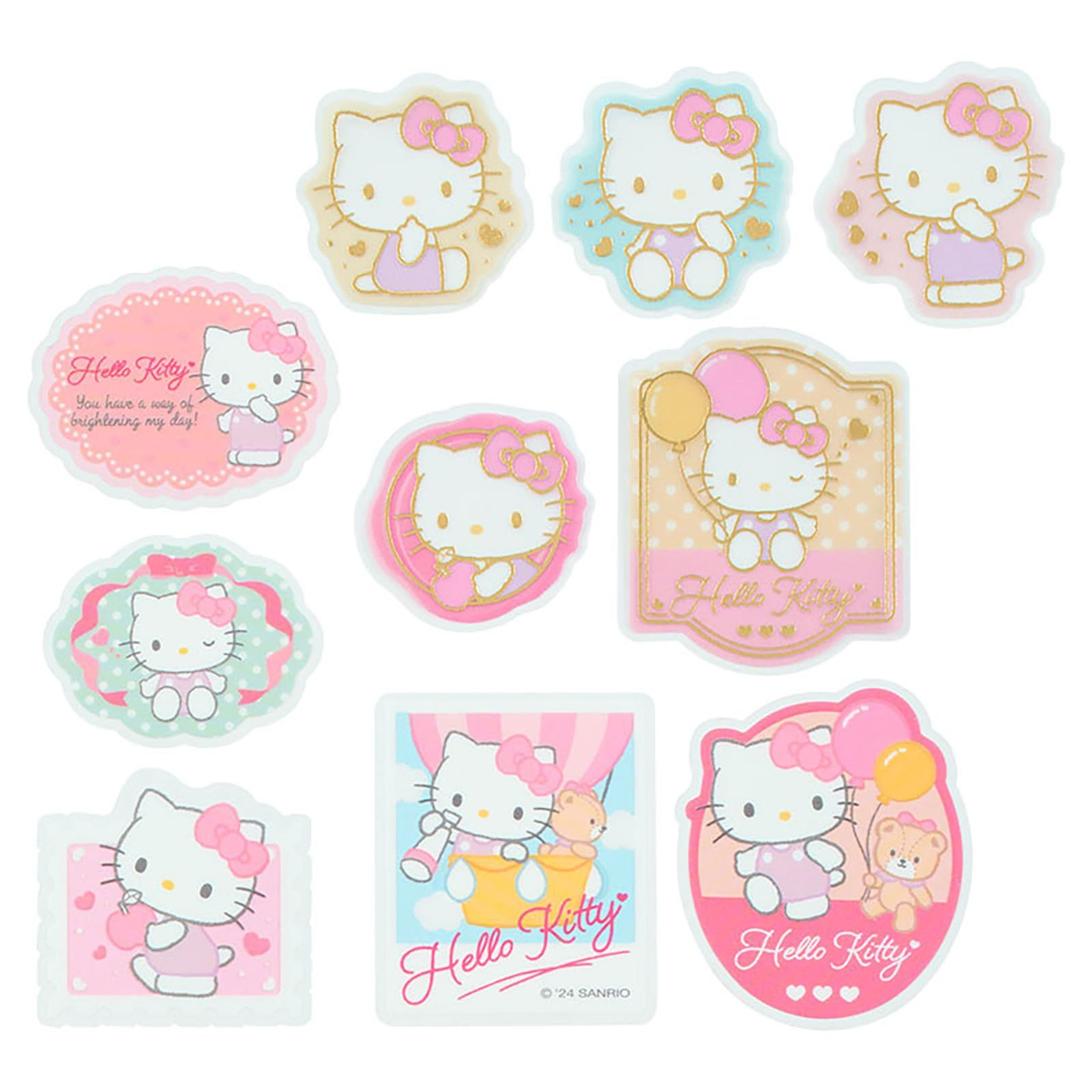 Sanrio三丽鸥｜Sticker Hello Kitty凯蒂猫半透明烫金贴纸套装｜30枚入