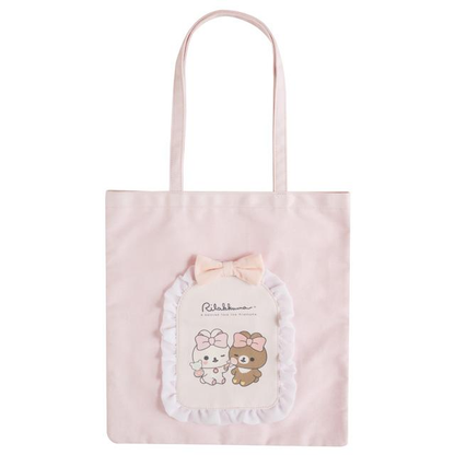 Rilakkuma｜Makeup Rilakkuma Tulle Ribbon Pink Tote Bag｜375×360mm approx.