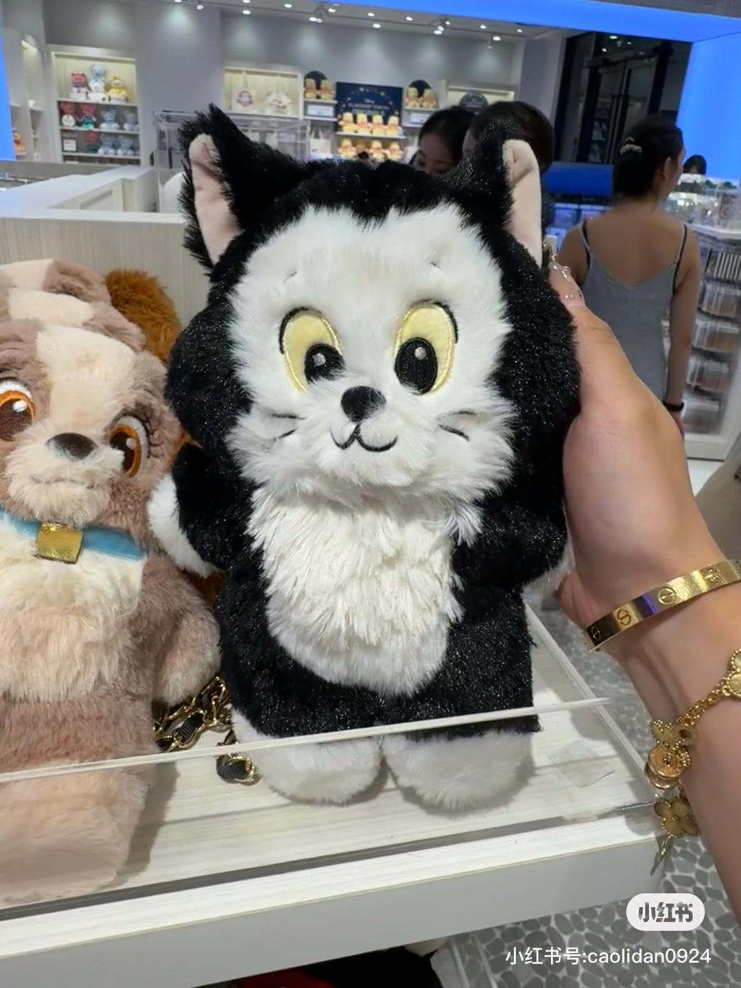 Disney迪士尼｜ Fluffy Pochette Shoulder Bag - Pinocchio Cat Figaro《匹诺曹》费加罗猫毛绒链条包/斜挎包/手提包｜约21×15×10.5cm