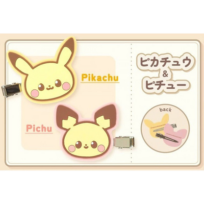 Pikachu皮卡丘｜Pokemon Mascot Hair Clip / Pokepeace宝可梦橡胶发夹/刘海夹/2枚入｜约49.2×41.2mm