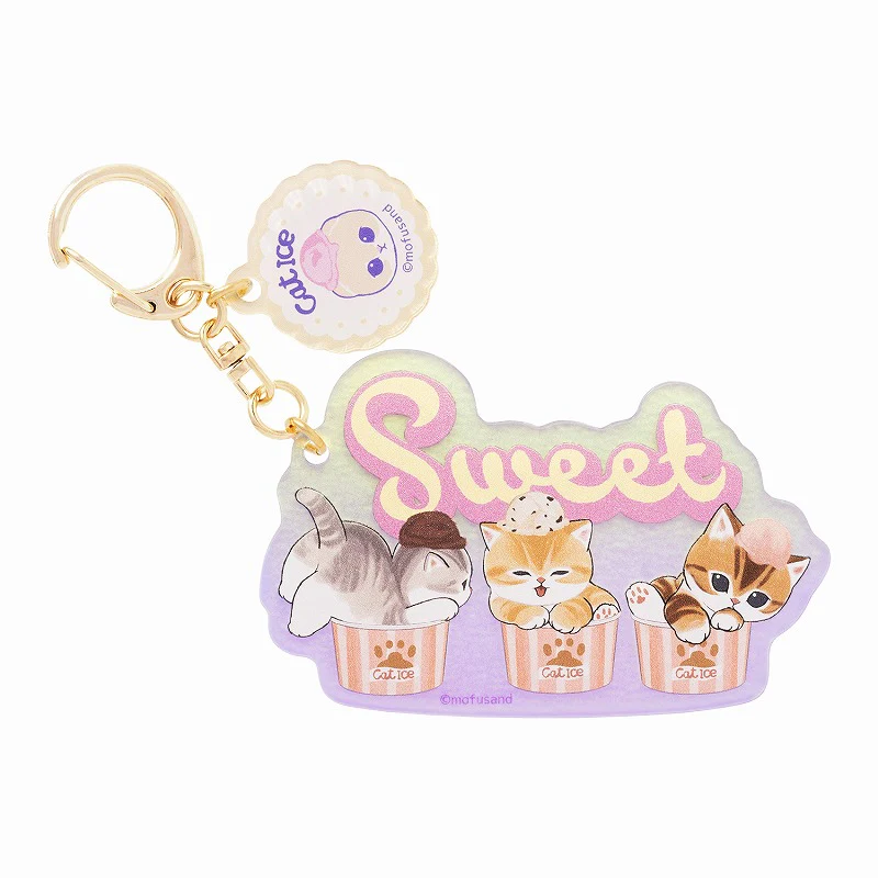 Mofusand｜Ice Cream Nyan Acrylic Keychain/Keyring｜67×62×3mm approx.