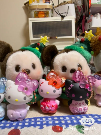 HelloKitty凯蒂猫｜Birthday 50th The Fashionable Ribbons Sanrio Blindbag 50周年生日限定彩虹水钻蝴蝶结吊饰挂件盲盒/全8种｜1枚入