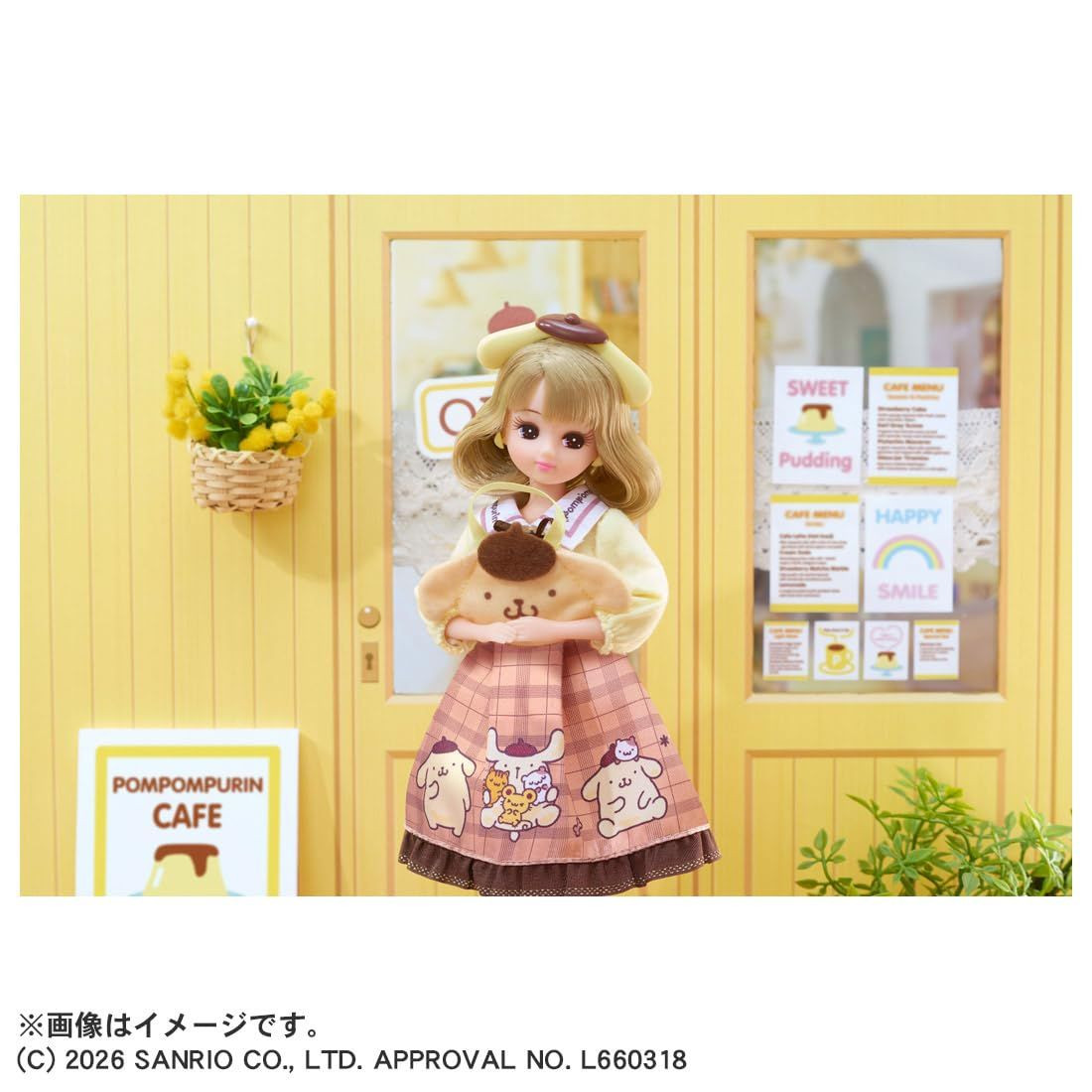 Licca｜Licca-chan Doll I Love Pompompurin ｜ 27 x 13 x 5cm approx.