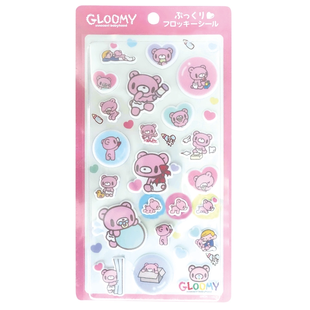 Gloomy Bear｜Puffy Flock Stickers｜H18 x W9.6 cm  approx.
