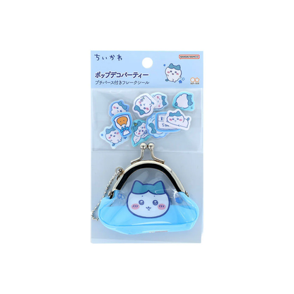 chiikawa｜Flake Stickers with Mini Purse keychain｜10 piece