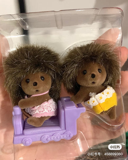 SylvanianFamilies森贝儿家族｜Hedgehog Twins刺猬宝宝双胞胎推车套组/玩具/过家家