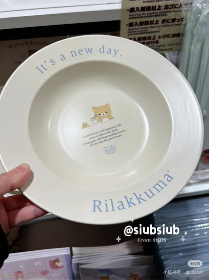Rilakkuma｜Pasta &amp; Curry Plate - Beige 2025 San-X｜ 45 × Ø240 mm