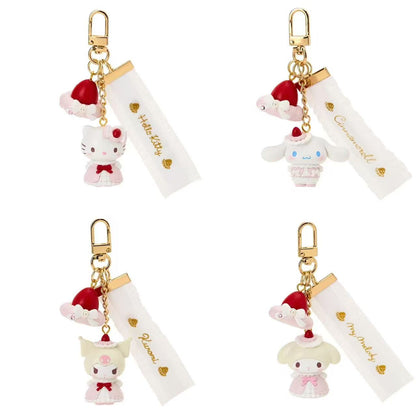 Sanrio｜Strawberry Whipped Cake Mascot Keychain｜2.7×2.8×3.5cm approx.