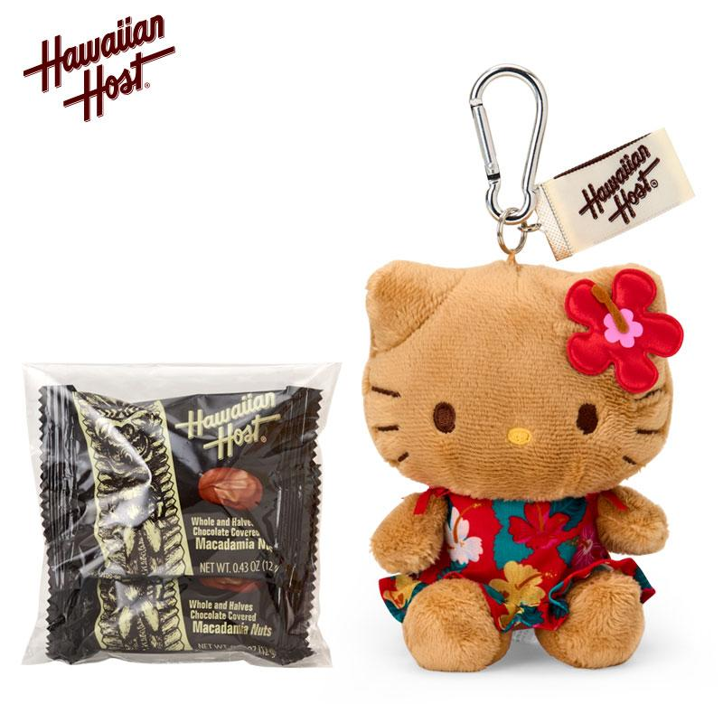 Sanrio｜Hawaiian Host x Macadamia Nut Chocolate &amp; Mascot Holder /Plush Keychain｜9.5cm x 8cm x 12cm approx.