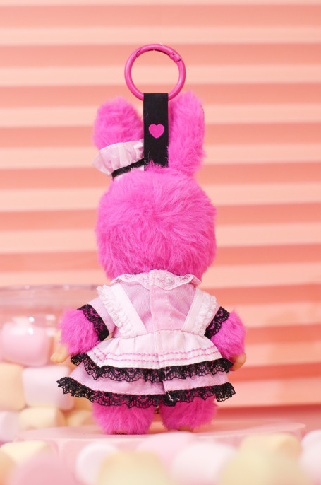 Monchhichi｜Sekiguchi lace DRESS Mascot Holder /Plush Keychain｜H14cmapprox.