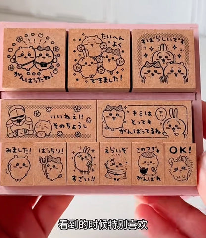 Chiikawa｜Wooden Reward Stamp Set｜102 × 104 × 35mm approx.