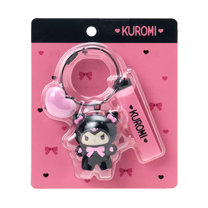 Sanrio｜Black Animals Flocked Keychain/Keyring｜14.3 x 12.5 x 3.6cm approx.
