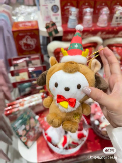 Sanrio三丽鸥｜Mascot Holder/ Christmas 2024圣诞限定可爱角色毛绒玩偶挂件/包挂｜约8.5×6.5×19cm