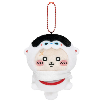 chiikawa｜MOGUMOGU 1st Anniversary Mascot Holder /Plush Keychain｜H120 x W85 x D50 mm approx.