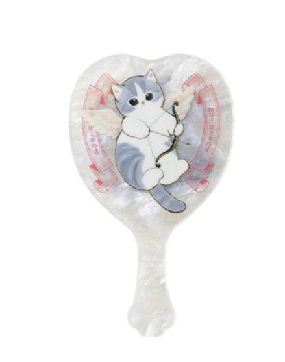 Mofusand｜Cupid &amp; Angel Cat Nyan Hand Mirror｜110×65mm approx
