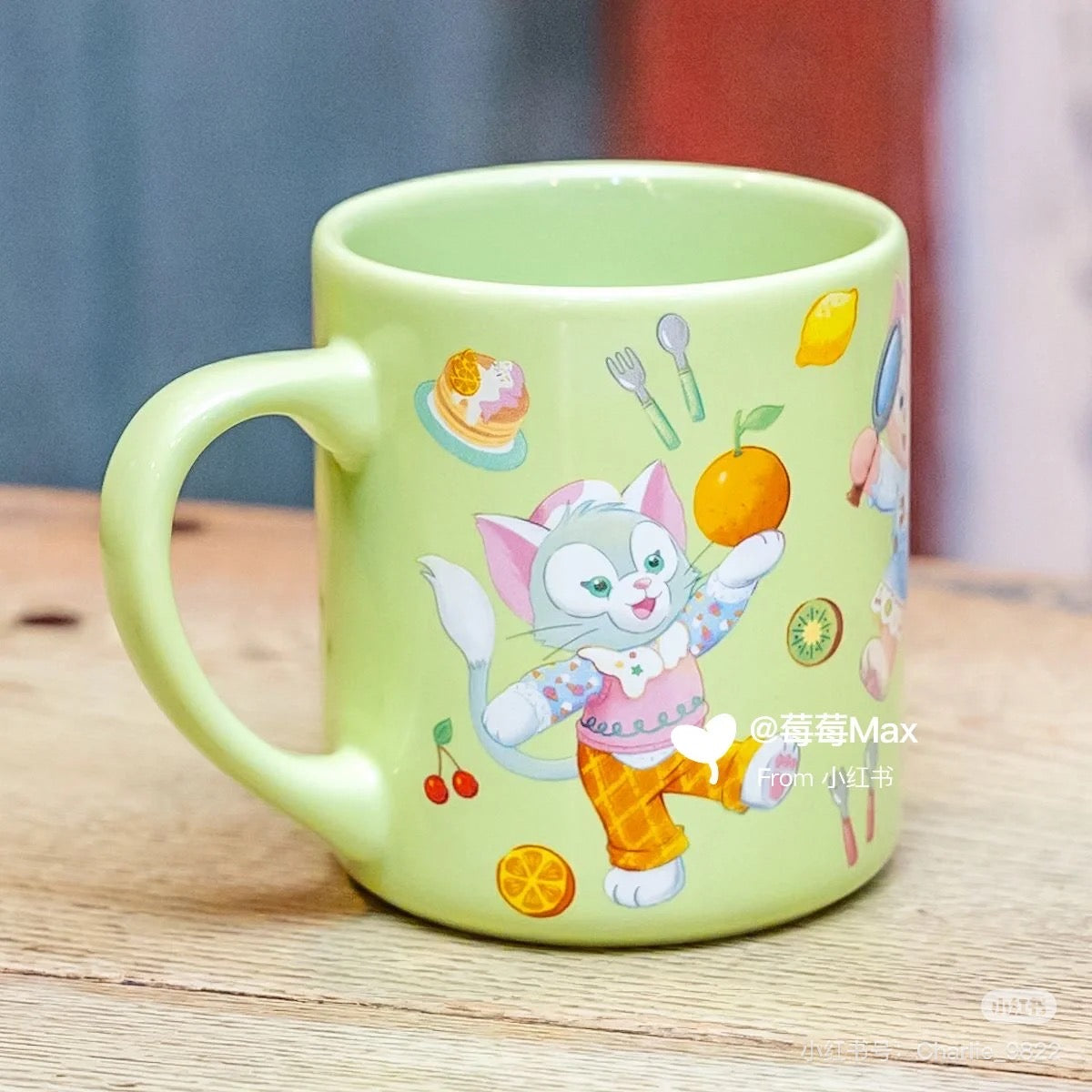 Disney迪士尼｜东迪梦幻奇妙厨房系列餐厅牛油果绿可爱图案马克杯/咖啡杯/水杯