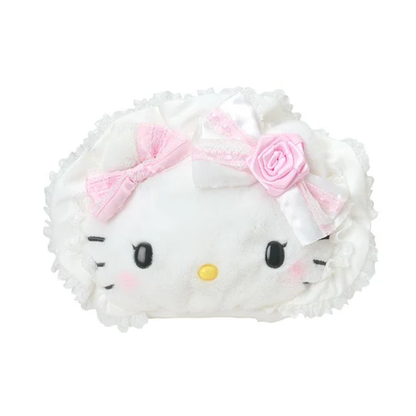 Sanrio｜White Frill Design Face-shaped Pouch｜24×8×15cm approx.