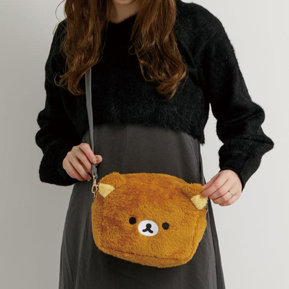 Rilakkuma｜Stay with Me Fluffy Face-shaped Shoulder Bag｜150×200×80mm approx.