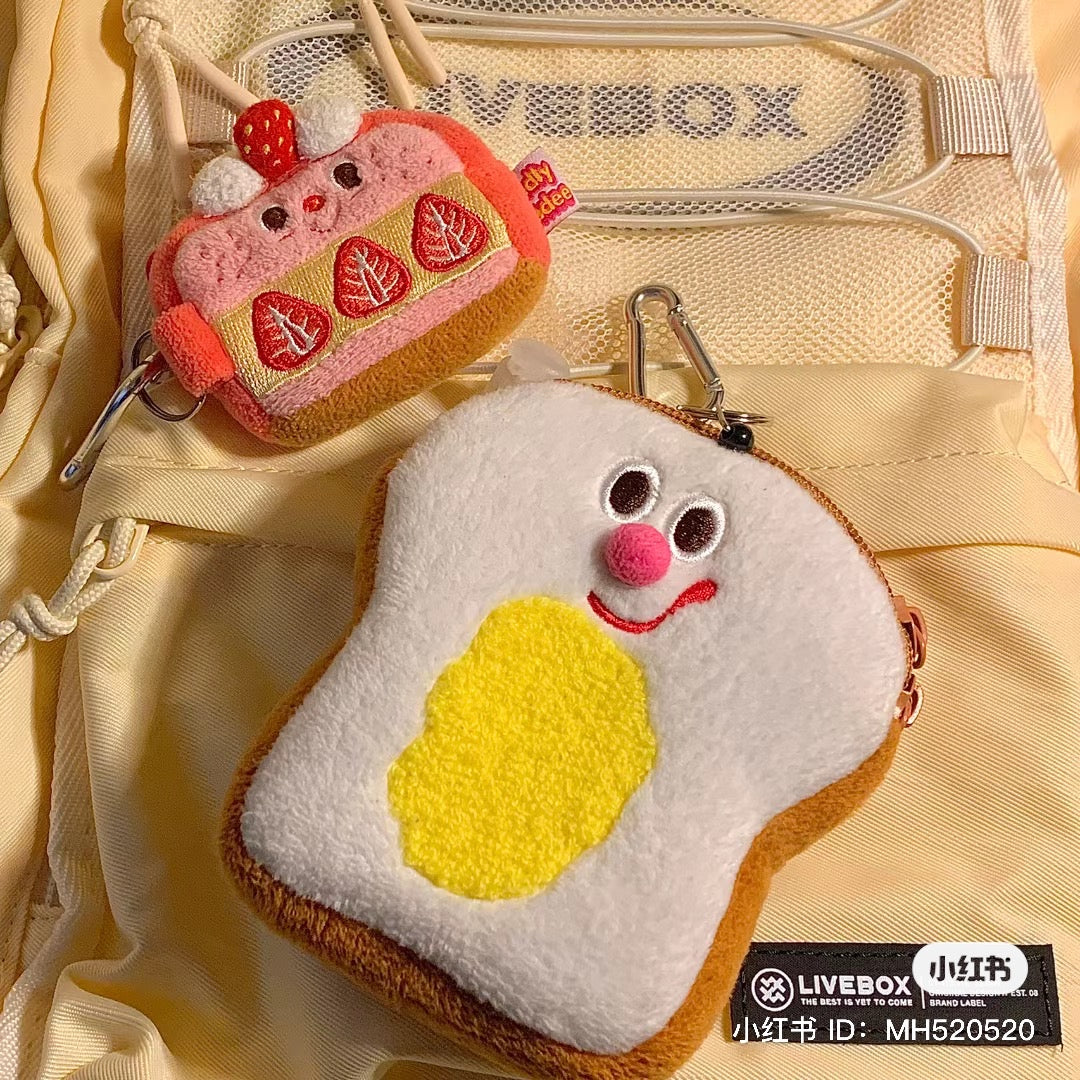 Gladly gladee｜草莓/柠檬芝士蛋糕无线耳机手袋零钱包/Airpods收纳袋/耳机包｜约70 x 65 x 25 mm