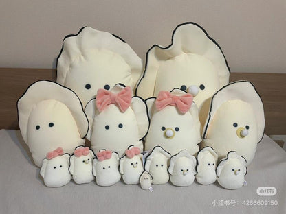 和食屋｜Baby Oyster Plush stuffed toy doll 蝴蝶结可爱牡蛎生蚝宝宝公仔/玩偶/超好捏｜约W25 x H33 x D14cm