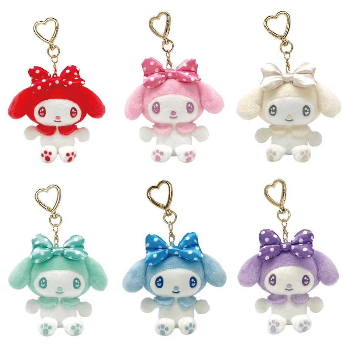 Sanrio｜My Melody Favorite Color Collection Mascot Holder /Plush Keychain｜H10 x W9.5 x D4.5cm approx.