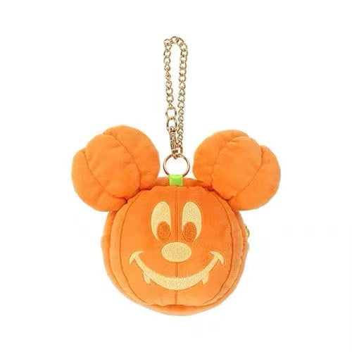 Disney｜halloween pumpkin Mickey Plush Keychain Pouch