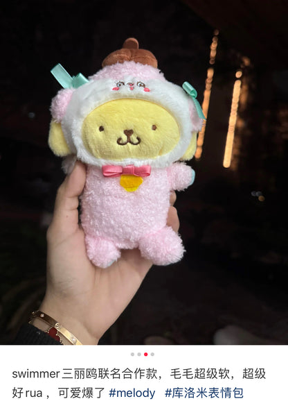Sanrio三丽鸥｜swimmer Mascot Keychain联名限定超可爱毛绒玩偶挂件/包挂