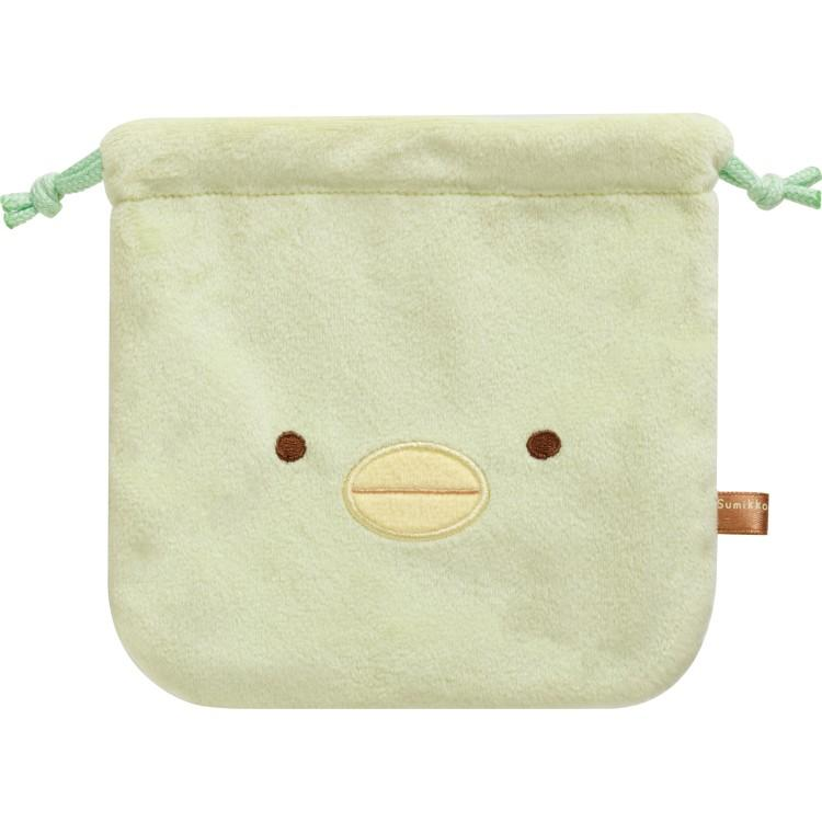 Sumikko gurashi｜Fluffy Face Plush Drawstring Bag｜150×155mm approx.