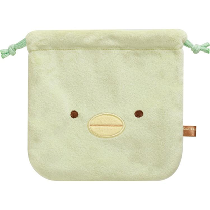 Sumikko gurashi｜Fluffy Face Plush Drawstring Bag｜150×155mm approx.