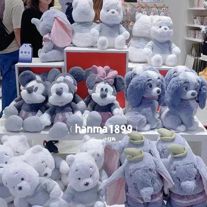 Disney迪士尼｜冬日限定灰色银闪系列公仔/玩偶｜高さ約29×幅23×奥行き21(cm)