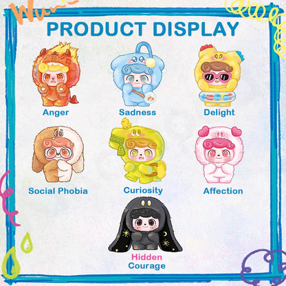 JOTOYS Q.Kid Emotional Hairy Monsters Series Vinyl Plush Keychain Blind Box