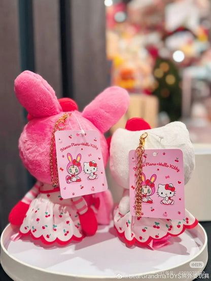 Sanrio｜Mezzo Piano Rabbit Berrier-chan Cherry Dress Mascot Holder /Plush Keychain｜15cm approx.