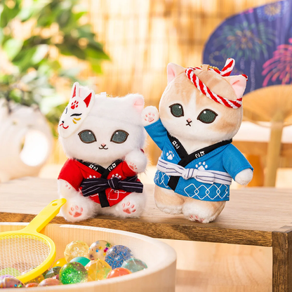 Mofusand｜Wasshoi! Festival Blue Happi Coat Mascot Holder /Plush Keychain｜140×90×60mm approx.