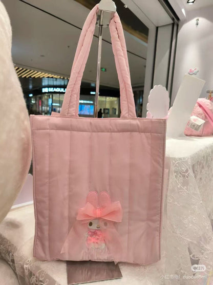 Sanrio三丽鸥｜My Melody Birthday 50th Anniversary Princess Ribbon Tote Bag 美乐蒂50周年生日粉桃甜心系列托特包/单肩包｜约40.2 x 35.7 x 7.9cm