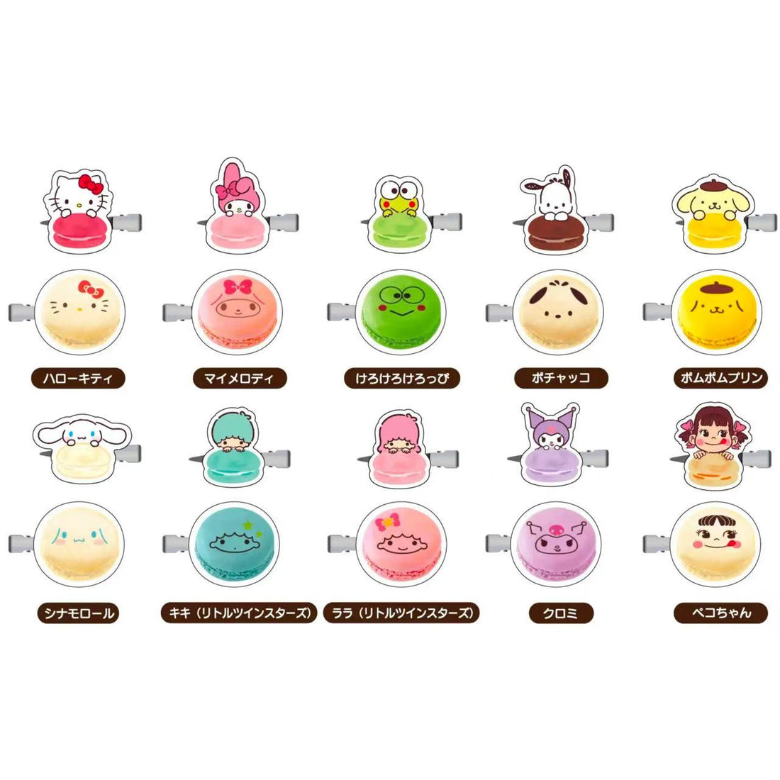 Sanrio｜HASEPRO Sanrio Macaron Hair Clip Set of 2｜40×40×3mm approx.
