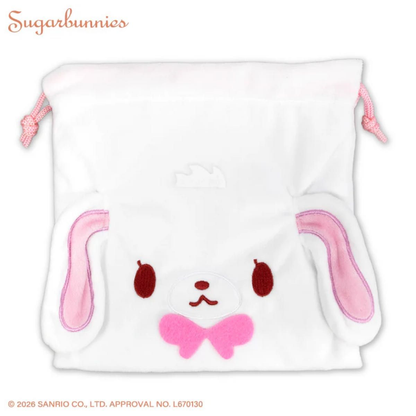 Sanrio｜Sugarbunnies Fluffy Drawstring Bag｜20cm x 19.5cm approx.