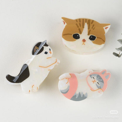 Mofusand｜Pearl Acrylic Hair Claw Clip - Cat｜H60 × W80 × D45mm approx.