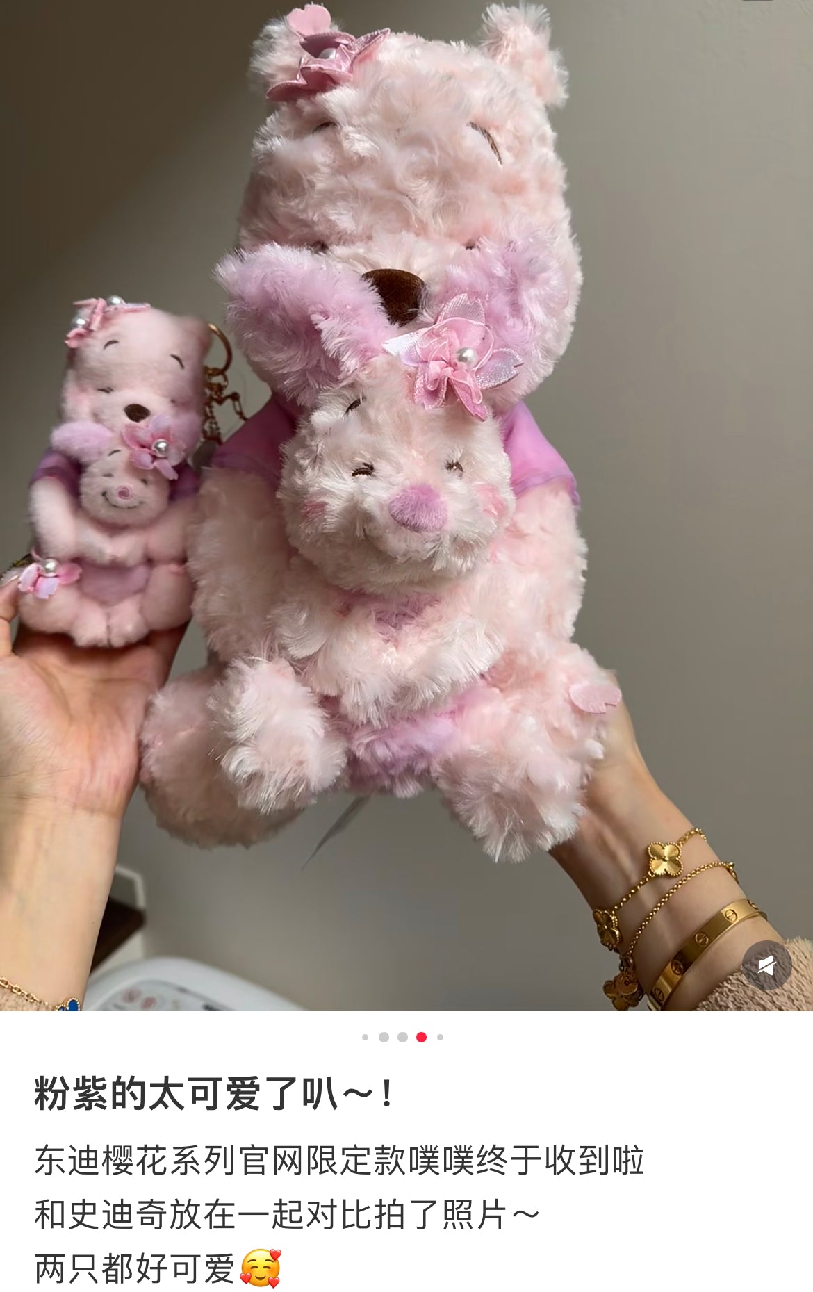 Disney｜Winnie the Pooh &amp; Piglet Plush Toy SAKURA Pink 2025｜H33.5×W20×D25cm approx.