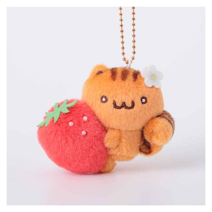 Sanrio｜Pompompurin 30th Anniversary Strawberry Friends Mascot Holder /Plush Keychain｜H10cm approx.