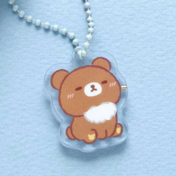 Rilakkuma轻松熊｜AoKogu no Otomari - Acrylic Keychain San-X新角色蓝小狼&amp;小棕熊系列磁吸亚克力吊饰挂件/钥匙扣/1对｜约110mm x 100mm