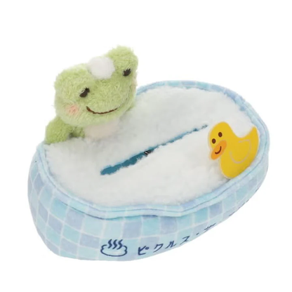 Pickles the Frog｜Plush Tissue Box Cover Smile Sauna&amp;Sento｜H13×W17×D13cm approx.