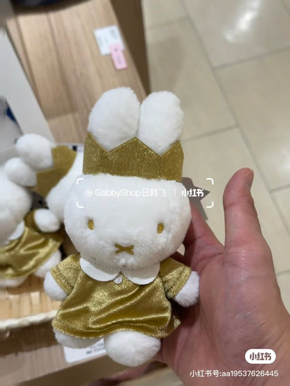 Miffy｜70th Anniversary Gold Crown Mascot Holder /Plush Keychain｜16×10×7.5cm approx.