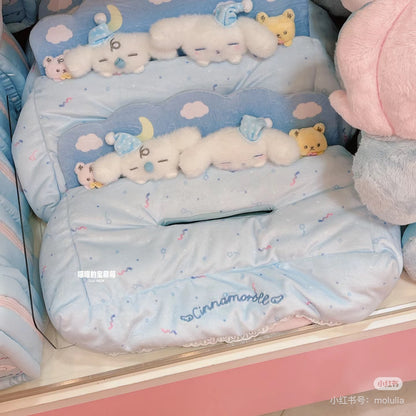 Sanrio三丽鸥｜ Tissue Box Case- Cinnamoroll/Sleepy Time玉桂狗甜梦系列困困大耳狗软绵绵纸巾盒｜约28.5×16×15cm