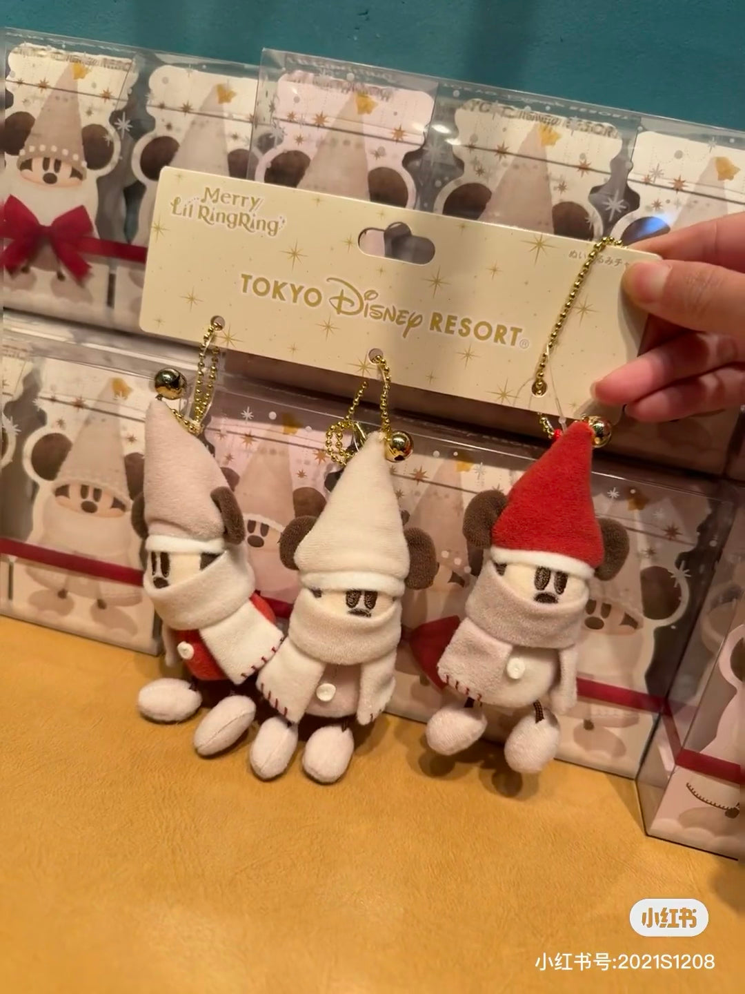 Disney迪士尼 ｜Merry Lil RingRing Mickey东迪2024圣诞精灵妖精米奇系列毛绒玩偶挂件3件套/包挂