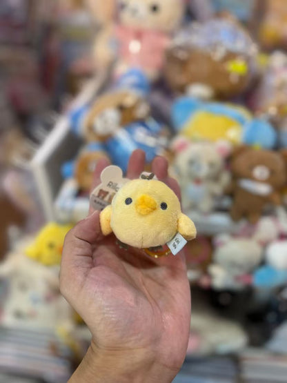 Rilakkuma｜Fluffy Reel-Attached Mascot Holder /Plush Keychain｜H110×W80×D55mm approx.