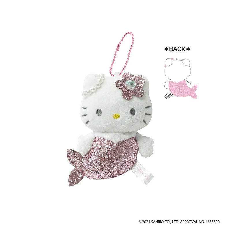 HelloKitty｜Glitter Mermaid Mascot Holder /Plush Keychain｜H100×W83×D63mm approx.