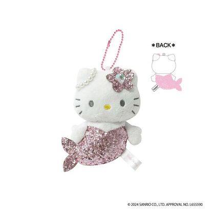 HelloKitty｜Glitter Mermaid Mascot Holder /Plush Keychain｜H100×W83×D63mm approx.
