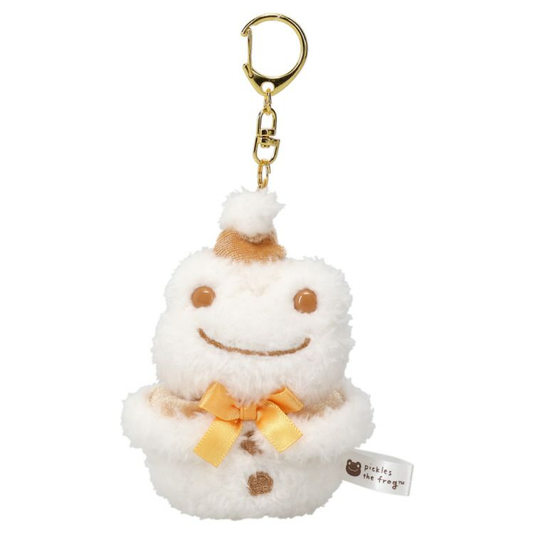Pickles Frog｜Snowman/Poncho Mascot Holder /Plush Keychain｜H12 x W7 x D5cm approx.