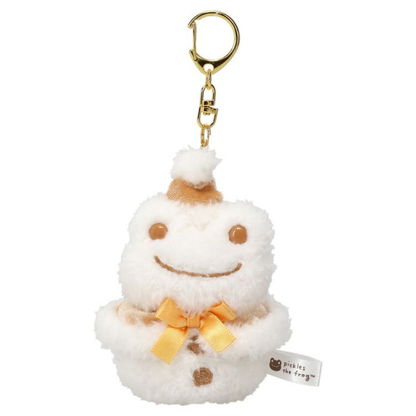 Pickles Frog｜Snowman/Poncho Mascot Holder /Plush Keychain｜H12 x W7 x D5cm approx.