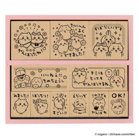Chiikawa｜Wooden Reward Stamp Set｜102 × 104 × 35mm approx.